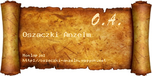 Oszaczki Anzelm névjegykártya